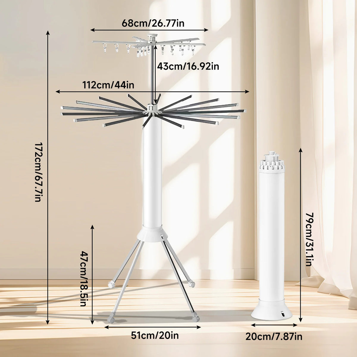 Etendoir à Linge Pliable et Portable
